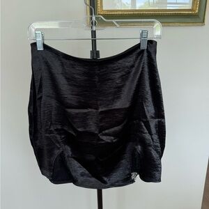 Black Satin Mini Skirt